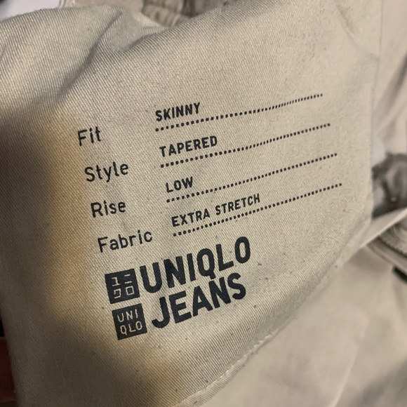 ‘Uniqlo’ Skinny Fit Beige Pants (Waist 30-33) - Picture 3 of 4